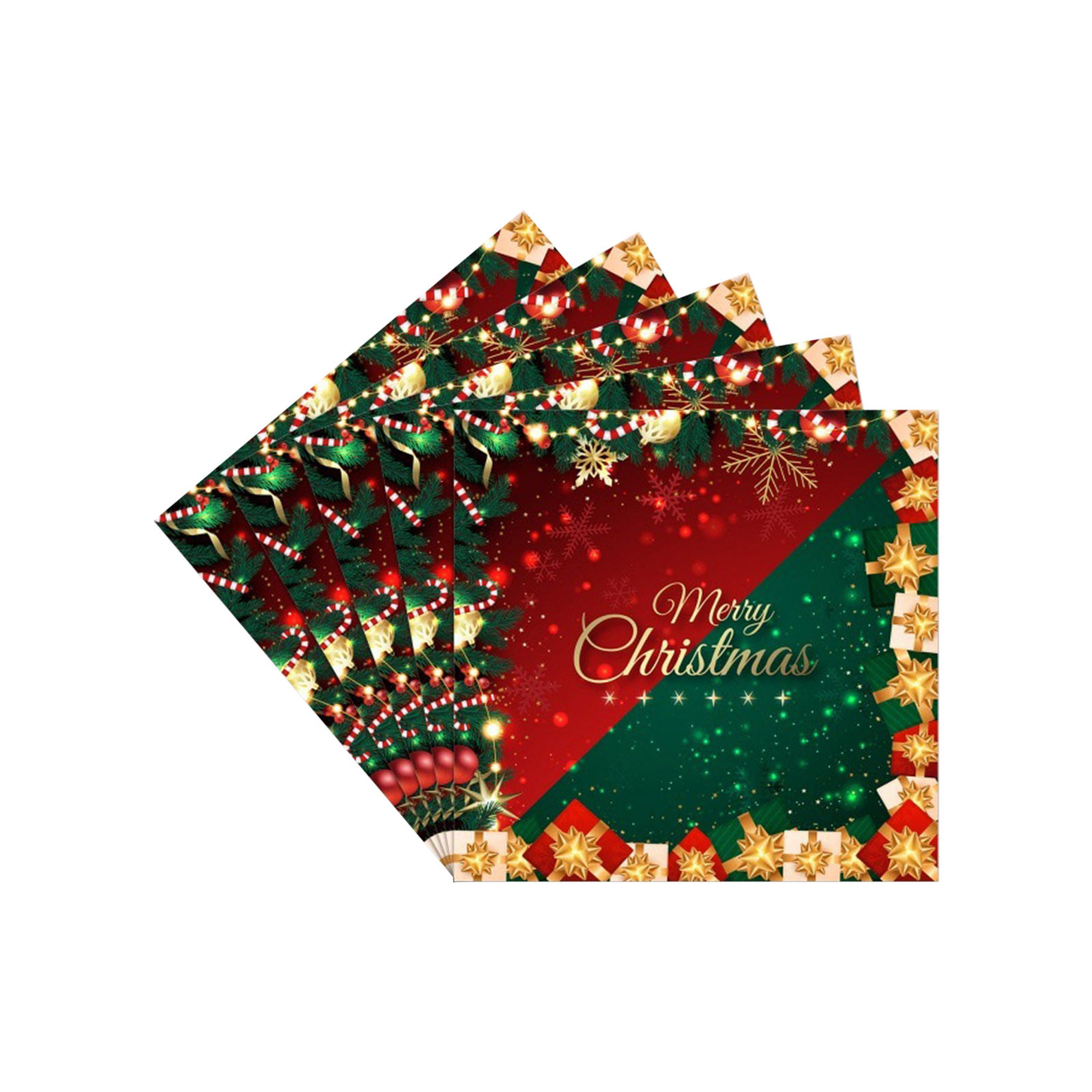 XIAOLE 32pcs Christmas Party Supplies Napkins Red And Green Christmas Party Tableware Napkins, Xmas Tree Party Birthday Decorations For Merry Christmas Winter Holiday Napkins